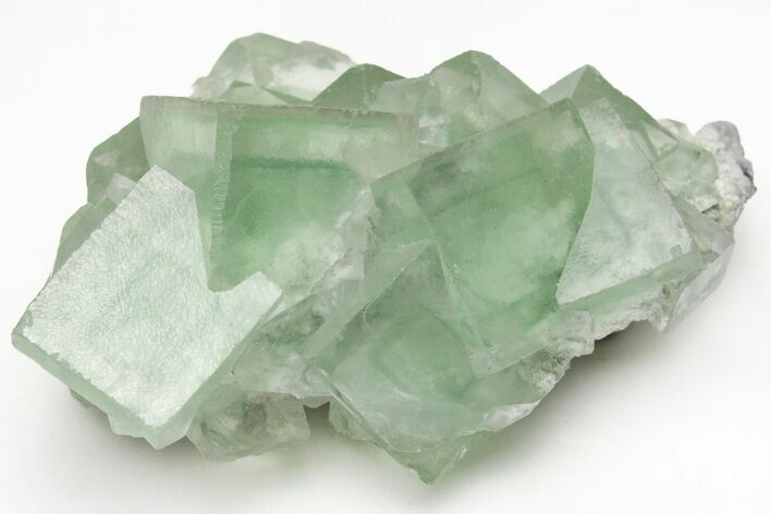 Green Cubic Fluorite Crystals with Phantoms - China #216291